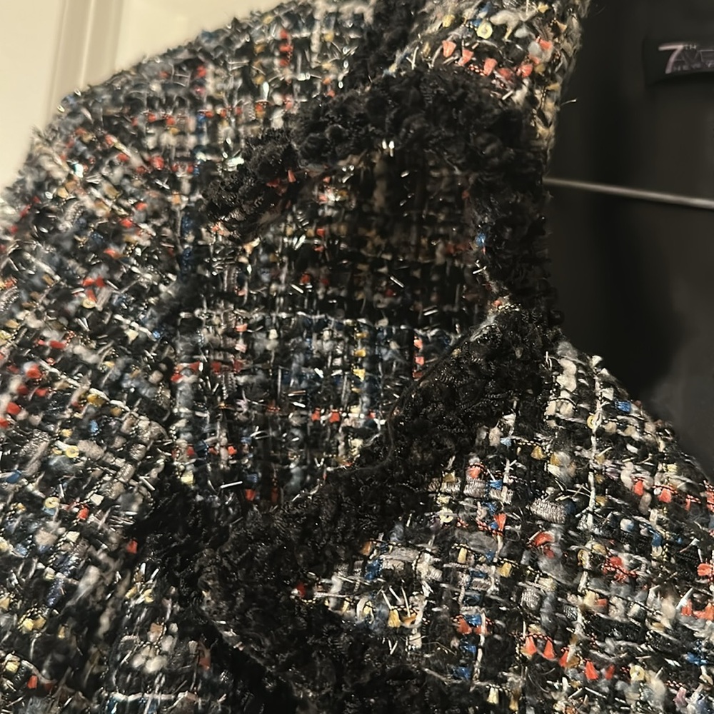 NY & Co METALLIC Heavy Tweed Double-Breasted Jacket - Multicolor Textured - Picture 5 of 10